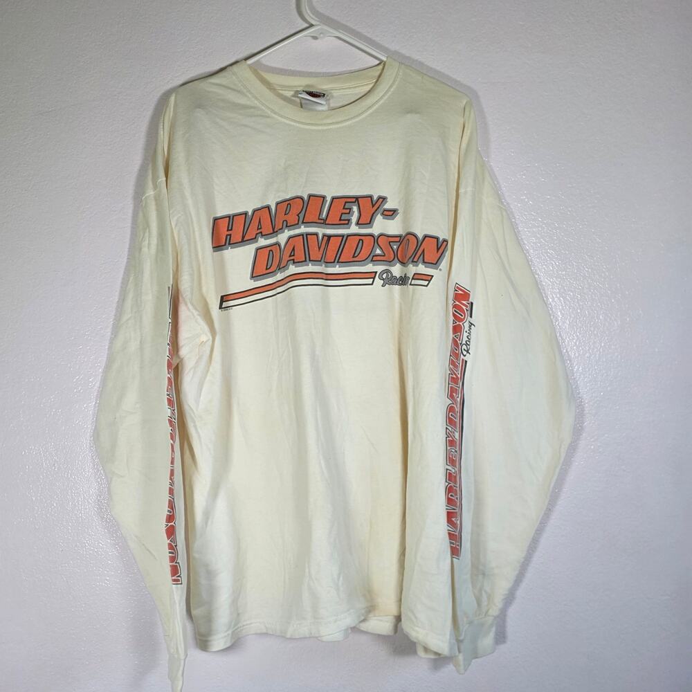 Vintage 2000 Harley Davidson Racing Long Sleeve Dealer Shirt 2XL